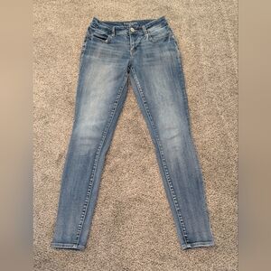 Women's Maurice's Denim Blue Jeans Size S Long Mid-Rise 26"x31" Distressed Pants